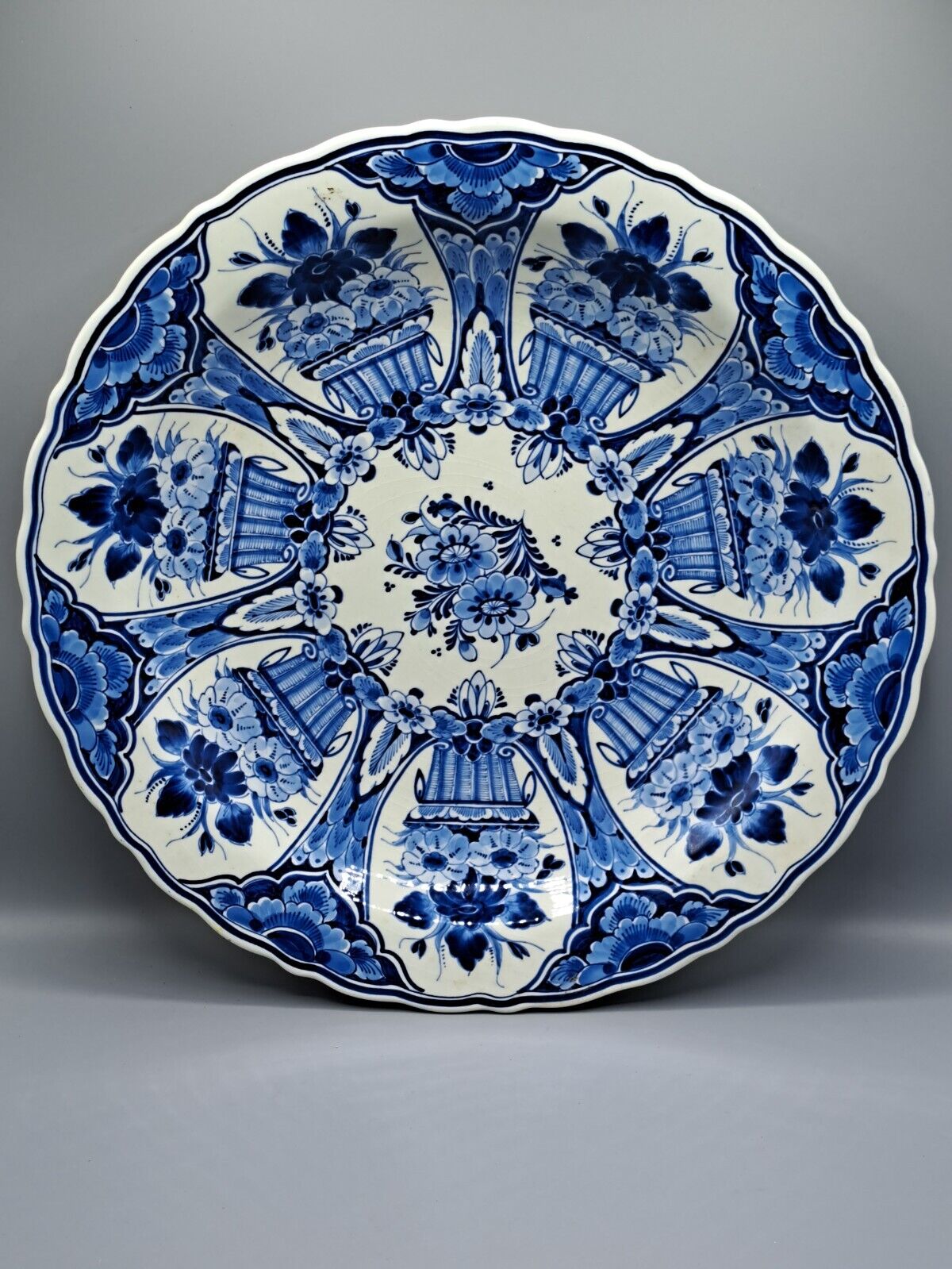 Delft Holland Porzellan Teller, Dekoration, Antiquität 42 cm Durchmesser